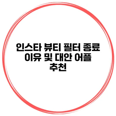 인스타 뷰티 필터 종료 이유 및 대안 어플 추천