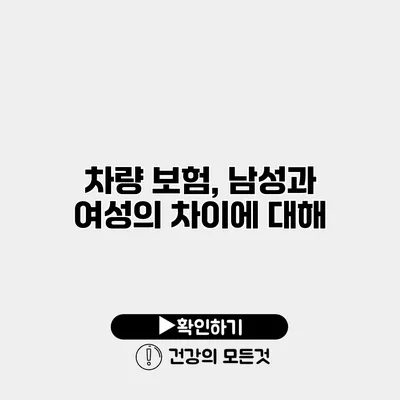 차량 보험, 남성과 여성의 차이에 대해