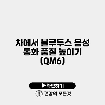 차에서 블루투스 음성 통화 품질 높이기 (QM6)