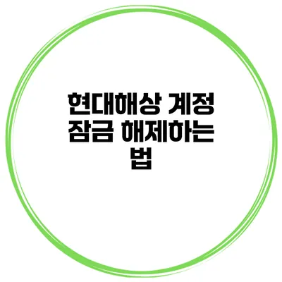 현대해상 계정 잠금 해제하는 법