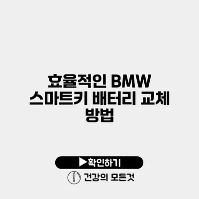 효율적인 BMW 스마트키 배터리 교체 방법